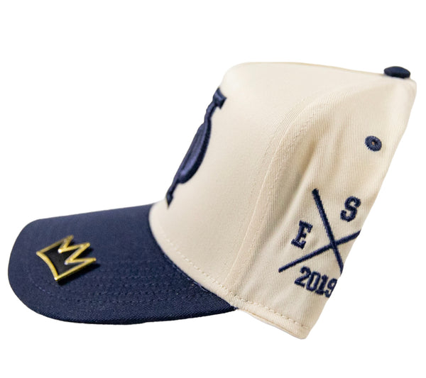 Cali Crowned - Natural / Navy Blue